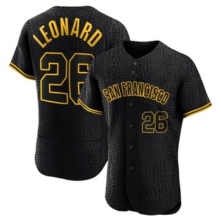 Authentic Jeffrey Leonard Men's San Francisco Giants Snake Skin City Jersey - Black