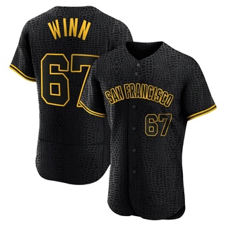 Authentic Keaton Winn Men's San Francisco Giants Snake Skin City Jersey - Black