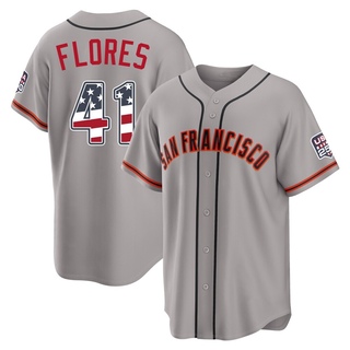 Limited Wilmer Flores Men's San Francisco Giants USA 250 Fourth Of July Road Stadium Jersey - Gray