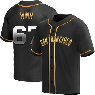 Replica Keaton Winn Men's San Francisco Giants Alternate Jersey - Black Golden